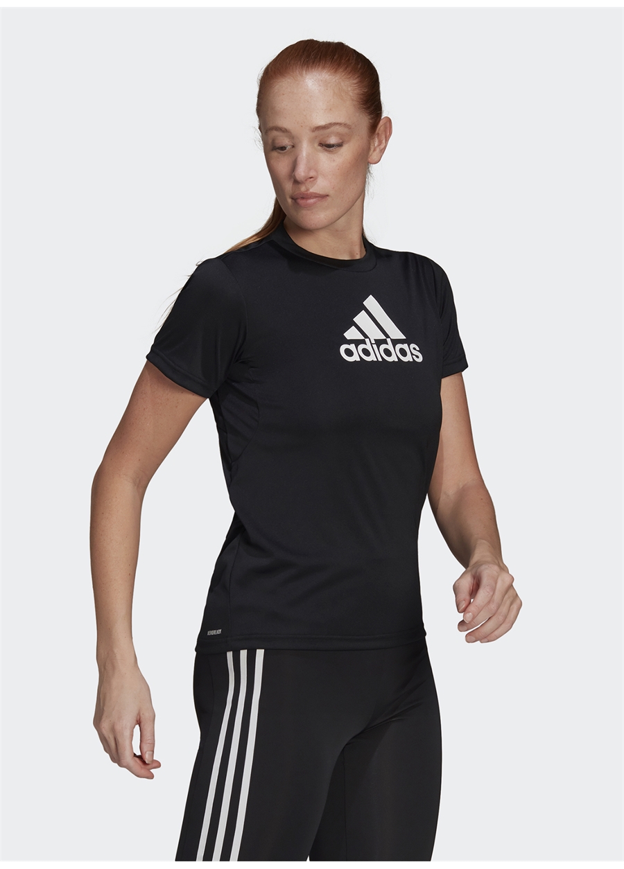 Adidas Bisiklet Yaka Siyah - Beyaz Kadın T-Shirt GL3820 W BL T_1