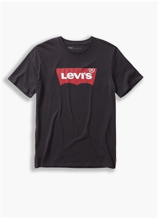 Levis Siyah Bisiklet Yaka Baskılı Erkekt-Shirt_2