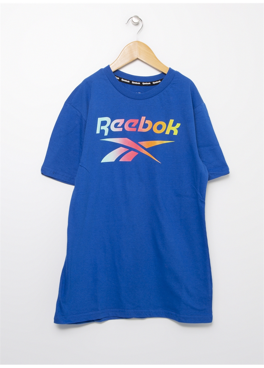 Reebok Mavi Erkek Çocuk T-Shirt EX7617 GRADIENT LOGO TEE