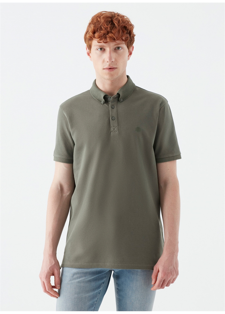 Mavi Dar Düz Haki Erkek Polo T-Shirt_2