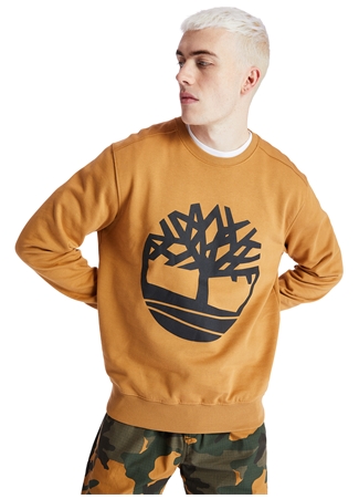 Timberland O Yaka Regular Fit Baskılı Sarı Erkek Sweatshirt - TB0A2BJ8P571 YC Core Treelogo Sweat_1