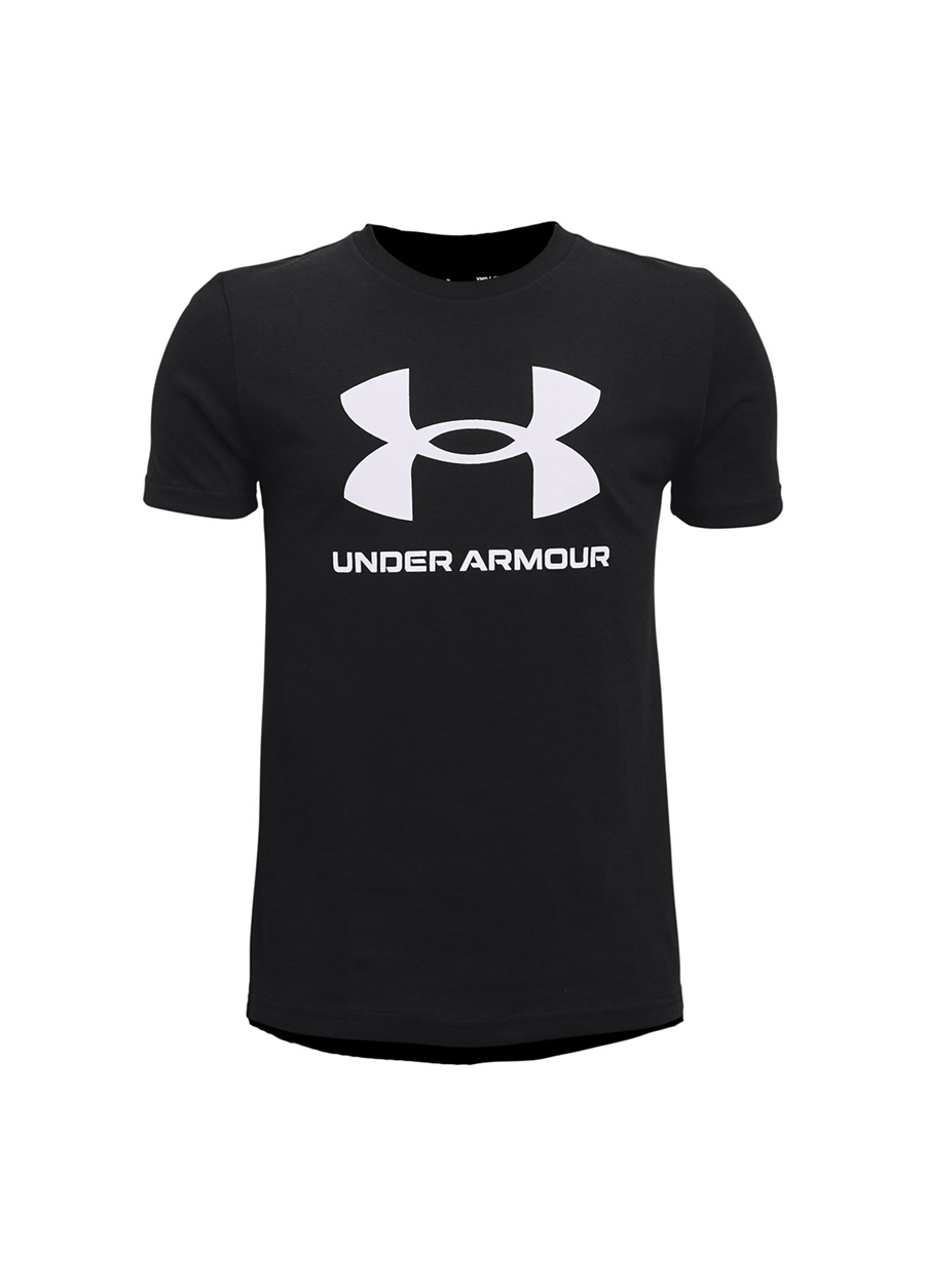 Under Armour Siyah Erkek Çocuk O Yaka Kısa Kollu Bol Kesim T-Shirt UA Sportstyle Logo SS