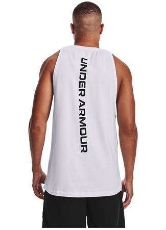 Under Armour 1361901-UA BASELINE COTTON TANK Beyaz - Siyah Erkek O Yaka Loose Fit Atlet_1