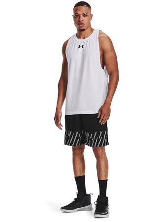 Under Armour 1361901-UA BASELINE COTTON TANK Beyaz - Siyah Erkek O Yaka Loose Fit Atlet_3