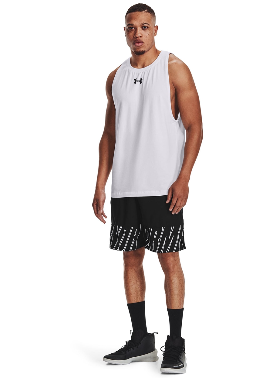 Under Armour 1361901-UA BASELINE COTTON TANK Beyaz - Siyah Erkek O Yaka Loose Fit Atlet_3