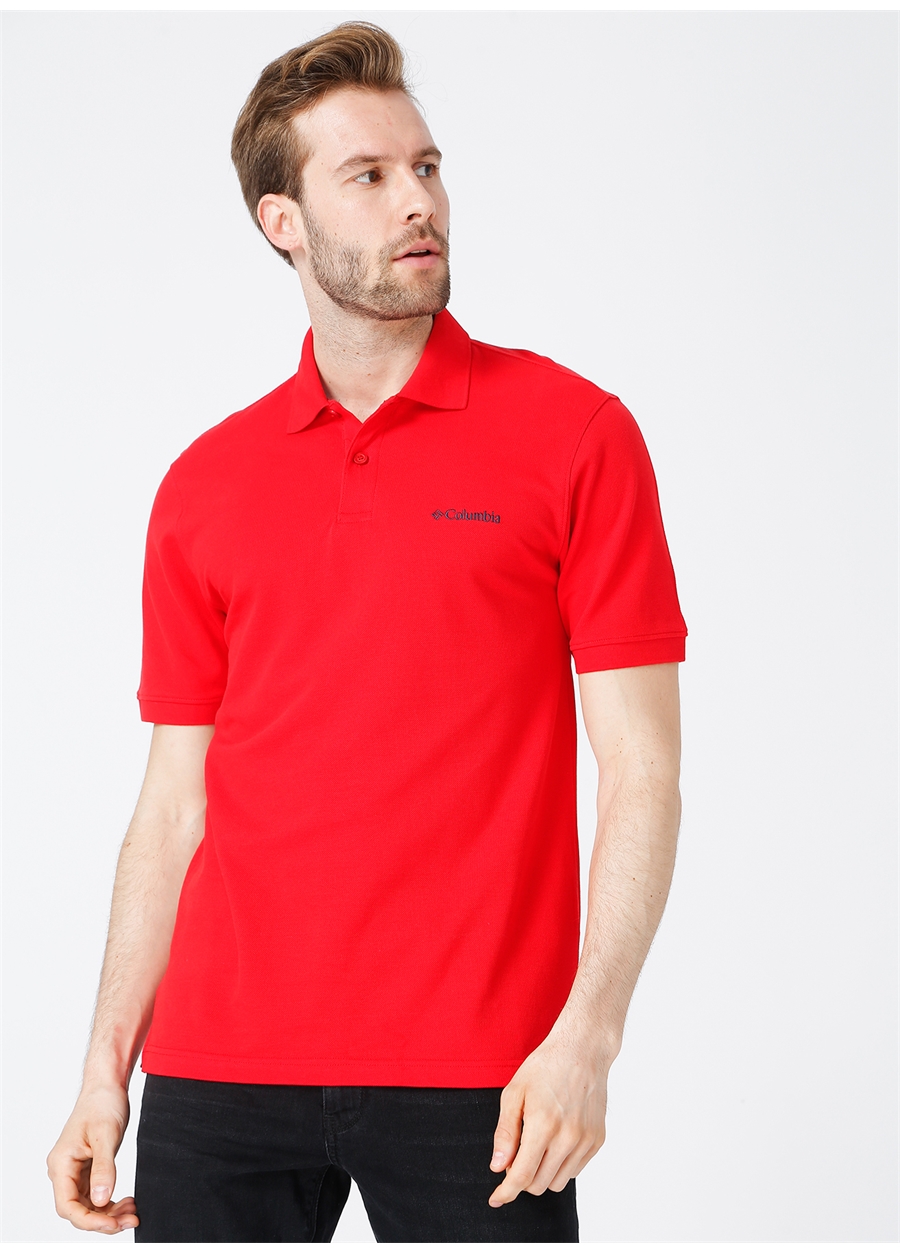 Columbia Düz Kırmızı Erkek Polo T-Shirt CS0214 M CASCADE RANGE SOLID POLO I