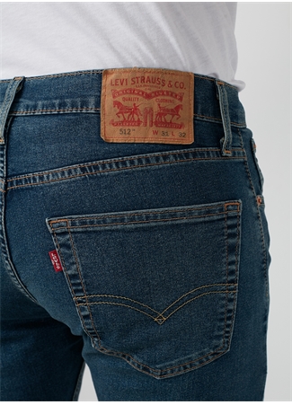 Levis 512™ Mavi Erkek Orta Bel Dar Taşlamalı Denim Pantolon SLIM TAPER KIVRY COVE LOCAL_6