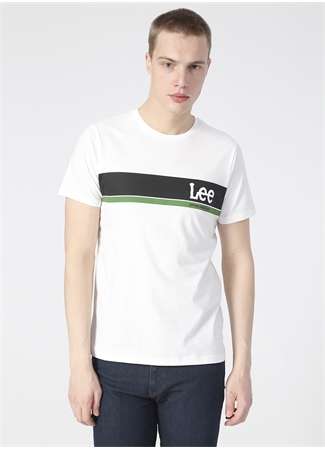 Lee O Yaka Açık Beyaz Erkek T-Shirt L211918102_Logo T-Shirt_1