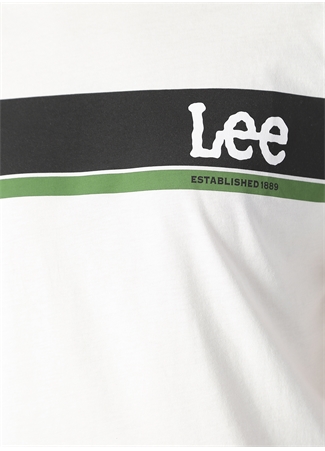 Lee O Yaka Açık Beyaz Erkek T-Shirt L211918102_Logo T-Shirt_4