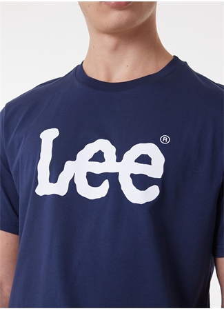 Lee O Yaka Lacivert Erkek T-Shirt L65QAIEE_Logo T-Shirt_2