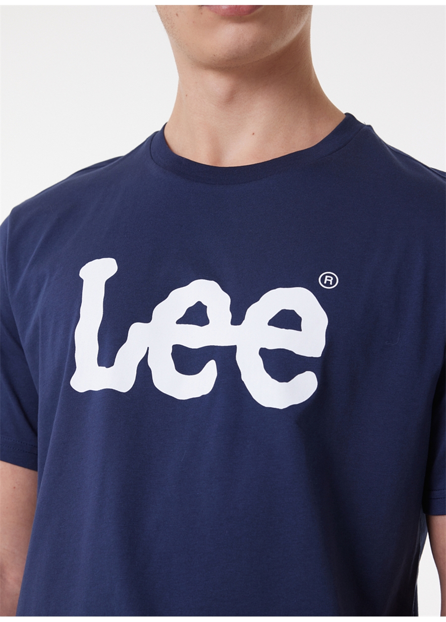 Lee O Yaka Lacivert Erkek T-Shirt L65QAIEE_Logo T-Shirt_2