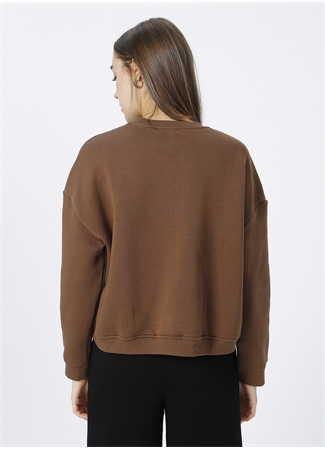 Fabrika Bisiklet Yaka Kahve Kadın Sweatshirt_3