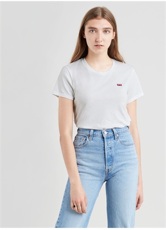 Levis Yuvarlak Yaka Beyaz Kadın T-Shirt PERFECT TEE TR WHITE + X