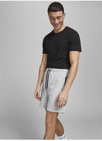 Jack & Jones 12186750_Jjiair Sweat Shorts Nb Sts Standart Kalıp Düz Açık Gri Erkek Sweat Şort_1