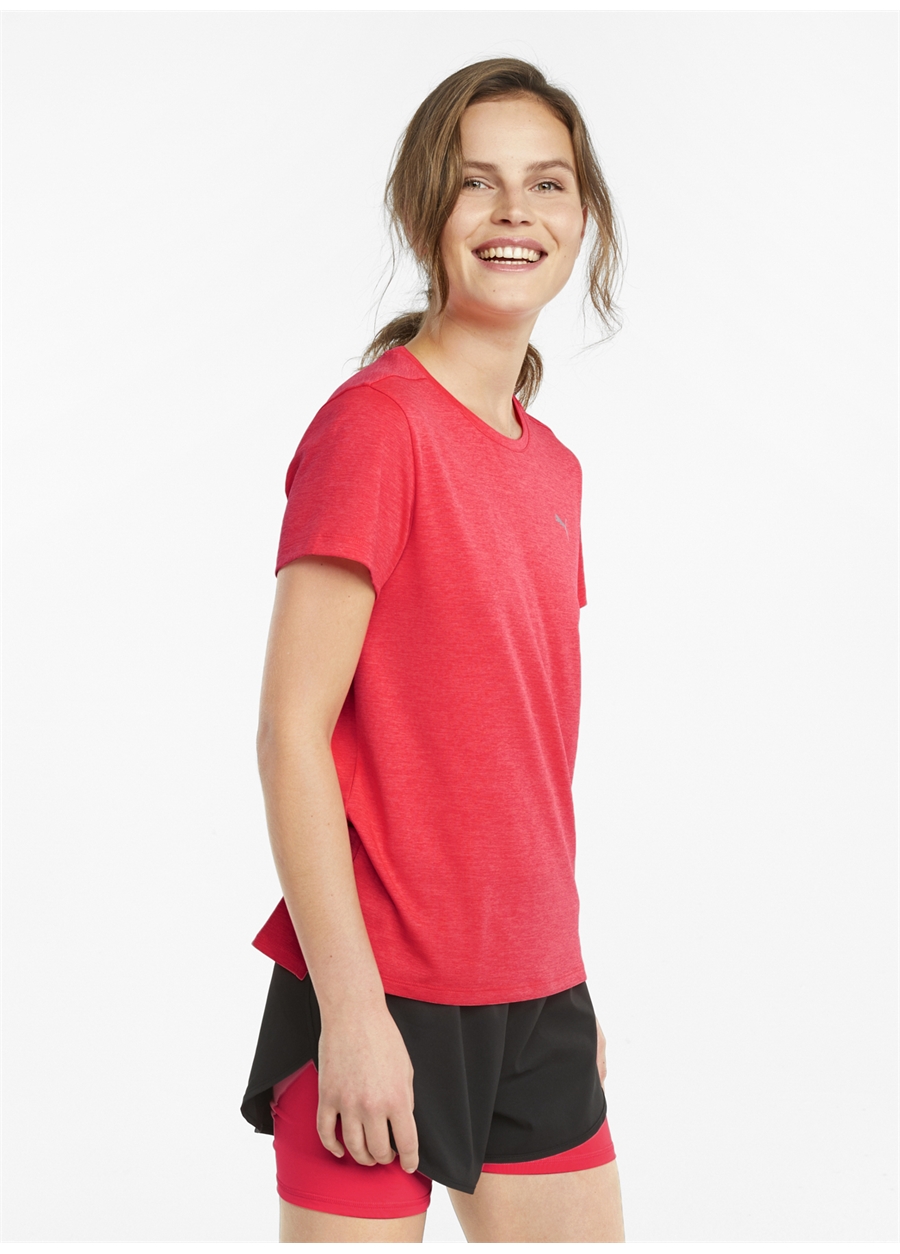 Puma 52018234 Run Favorite Heather Tee O Yaka Normal Kırmızı Kadın T-Shirt