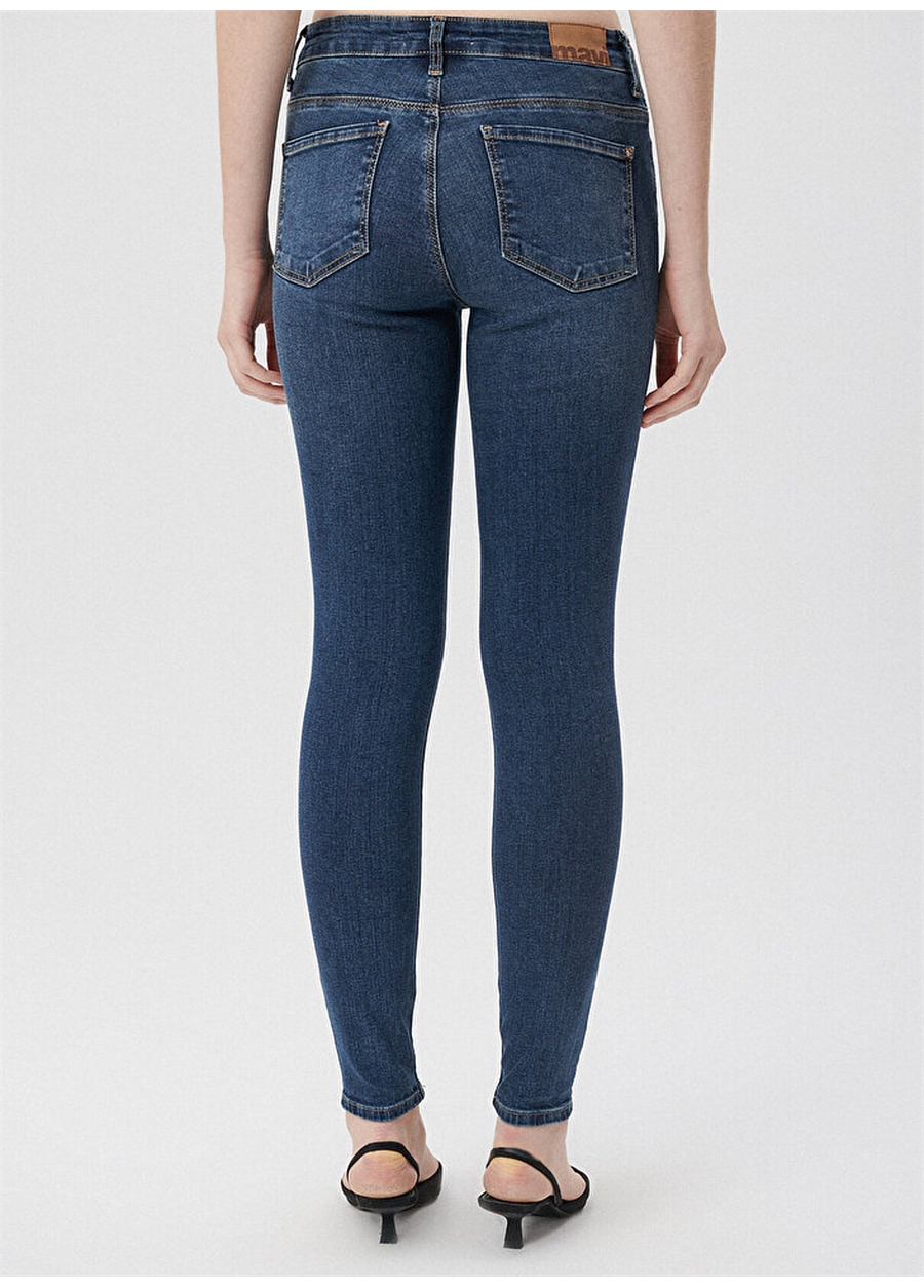 Mavi Yüksek Bel Bel Dar Paça Skinny Fit Kadın Denim Pantolon 1067835246_3