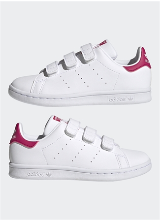 Adidas Beyaz - Pembe Kız Çocuk Yürüyüş Ayakkabısı STAN SMITH CF C_8