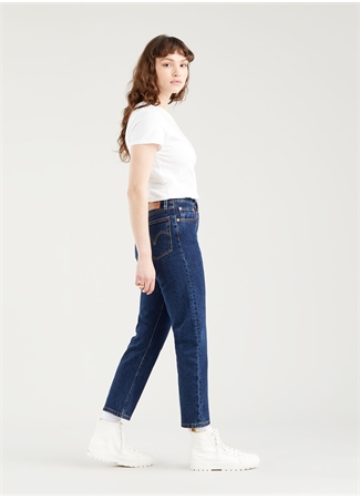 Levis 501 Crop Salsa İndigo Yüksek Bel Normal Kadın Denim Pantolon STONEWASH_6