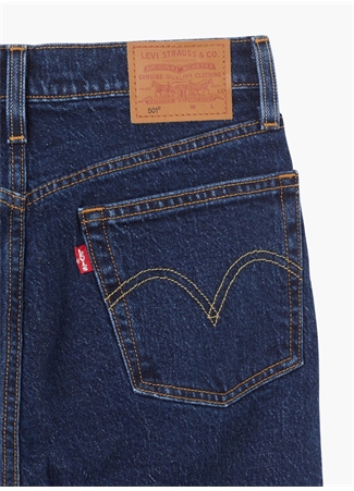 Levis 501 Crop Salsa İndigo Yüksek Bel Normal Kadın Denim Pantolon STONEWASH_11