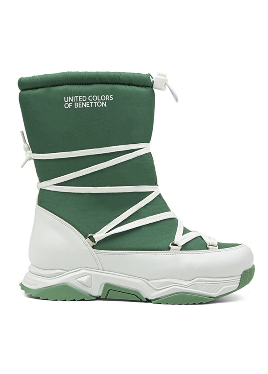 Benetton Yeşil - Beyaz Kadın Kar Botu BN-30392
