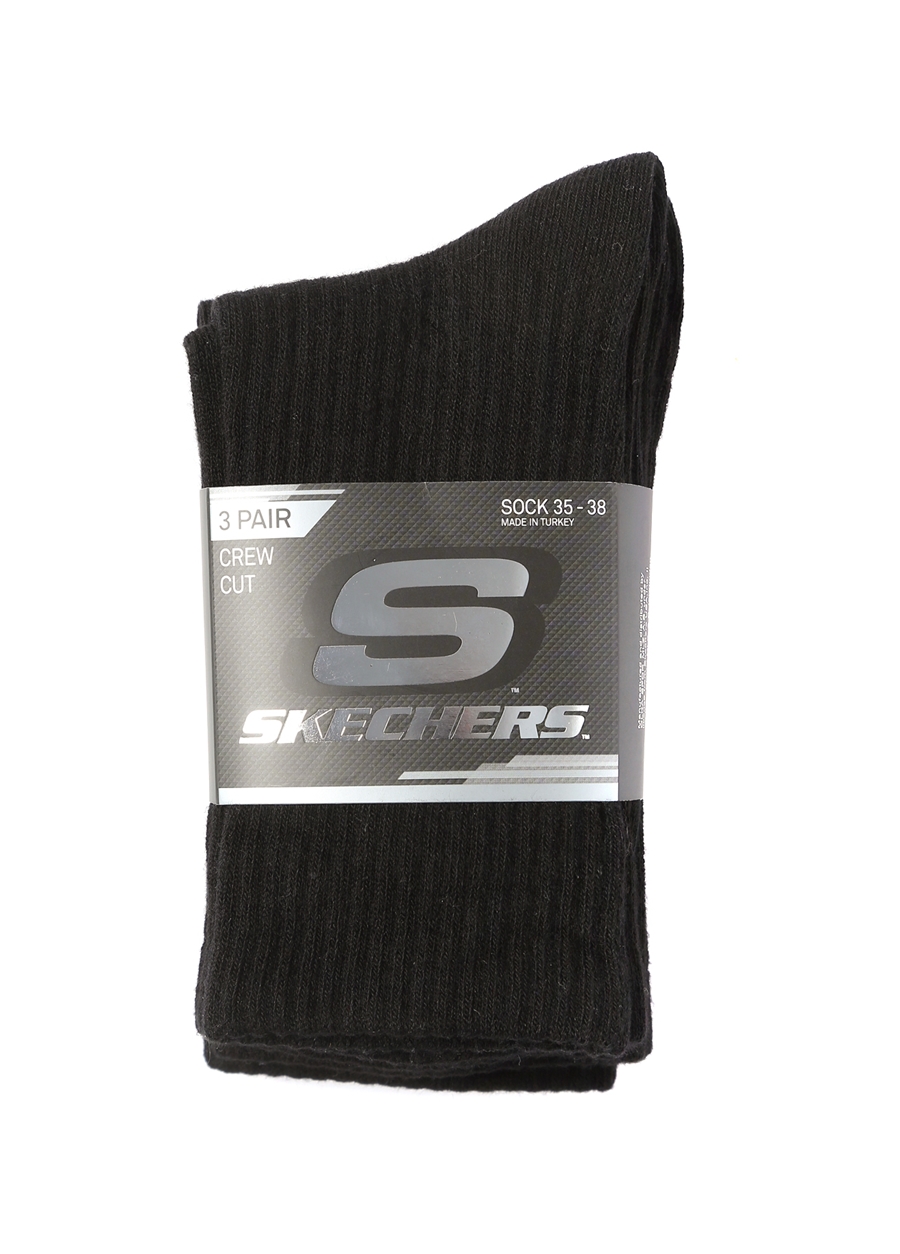 Skechers Siyah Unisex 3Lü Çorap S212283-001 U 3 Pack Crew Cut Socks