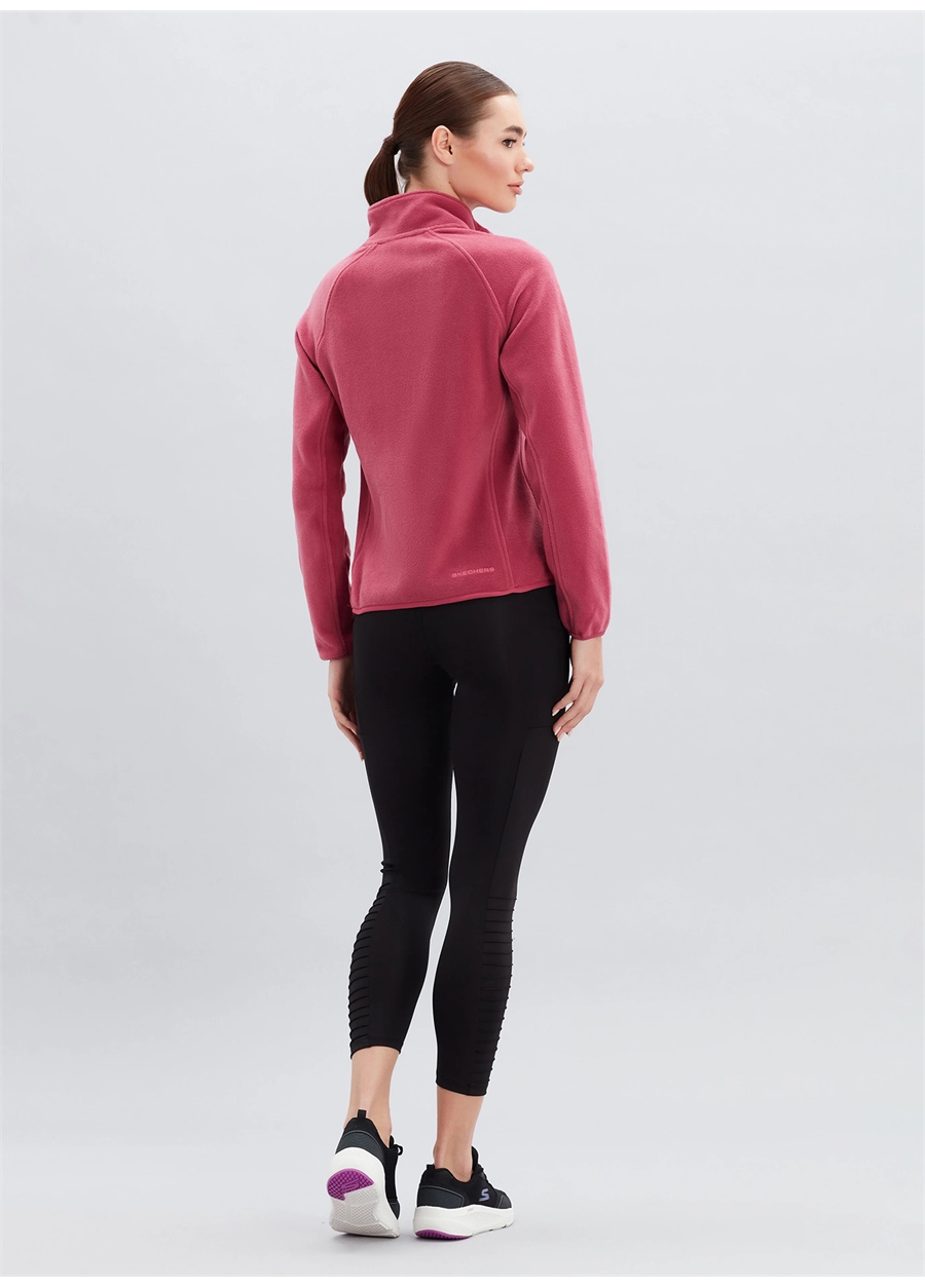 Skechers S212935-620 W Turtle Neck O Yaka Normal Kalıp Düz Kırmızı Kadın Polar Sweatshirt_2