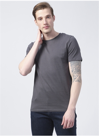 Jack & Jones 12156101_Jjeorganic Basic Tee Ss O Yaka Slim Fit Düz Gri Erkek T-Shirt_0