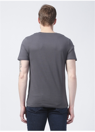 Jack & Jones 12156101_Jjeorganic Basic Tee Ss O Yaka Slim Fit Düz Gri Erkek T-Shirt_3