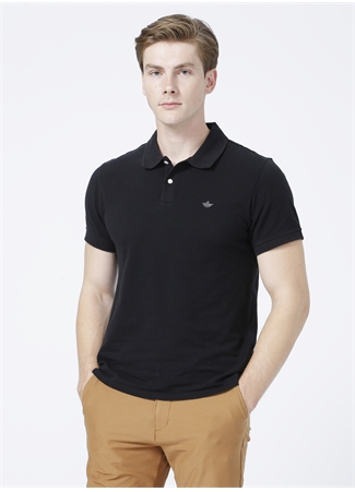 Dockers Dar Siyah Erkek Rib Collar Polo T-Shirt A1159-0000