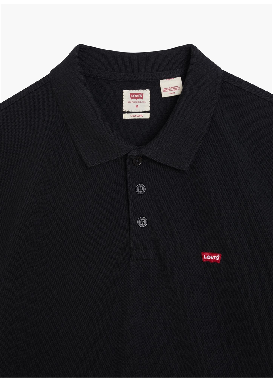 Levis A2085-0000_LSE _Levis Hm Polo Outle Bisiklet Yaka Relaxed Düz Siyah Erkek Polo T-Shirt_4