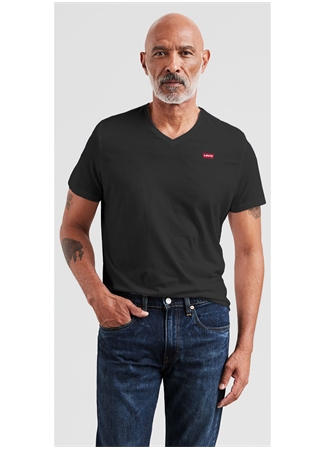 Levis 85641-0016_ORI Ginal Hm Vneck Lse V Yaka Relaxed Düz Siyah Erkek T-Shirt_4