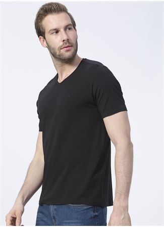 Fabrika Siyah Erkek Basic Modal T-Shirt ROMEO-V_2