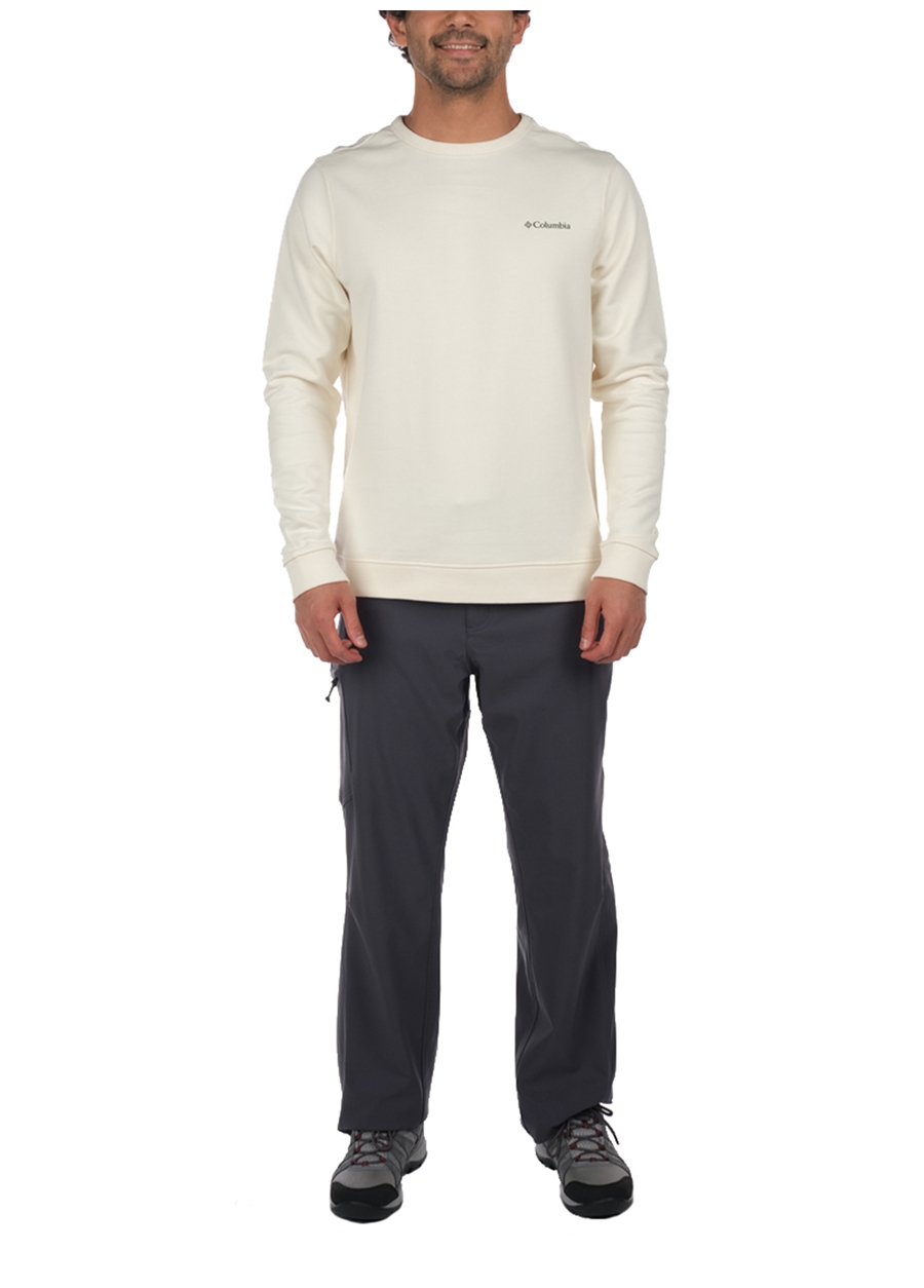 Columbia Krem Erkek Kapüşon Yaka Sweatshirt CS0204_3