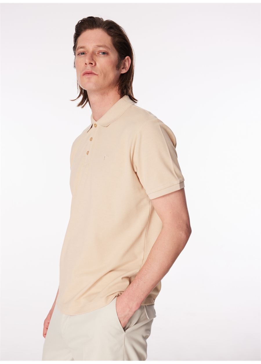 Fabrika Bej Erkek Regular Fit Polo T-Shirt BORAMIR-Y