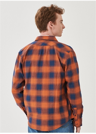 Lee L66imlbh Flannel Check Normal Kalıp Kareli Turuncu Erkek Oduncu Gömlek_4