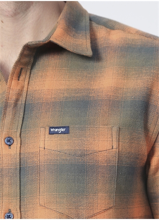 Wrangler Düz Turuncu Erkek Gömlek W5A13BXT2_Flannel Shirt_4