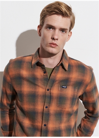 Wrangler Düz Turuncu Erkek Gömlek W5A13BXT2_Flannel Shirt_8