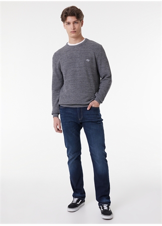 Lee L212149035 Knitwear Crew Neck Bisiklet Yaka Regular Fit Düz Gri Erkek Kazak_2