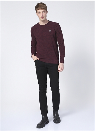 Lee L212149810 Knitwear Crew Neck Bisiklet Yaka Regular Fit Düz Şarap Erkek Kazak_1