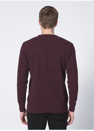 Lee L212149810 Knitwear Crew Neck Bisiklet Yaka Regular Fit Düz Şarap Erkek Kazak_3