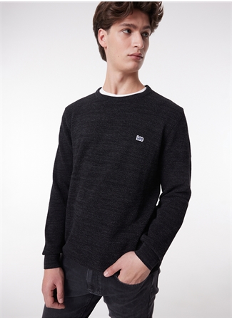 Lee L212149003 Knitwear Crew Neck Bisiklet Yaka Regular Fit Düz Antrasit Erkek Kazak_3