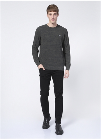 Lee L212149801 Knitwear Crew Neck Bisiklet Yaka Regular Fit Düz Haki Erkek Kazak_1