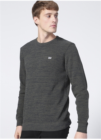 Lee L212149801 Knitwear Crew Neck Bisiklet Yaka Regular Fit Düz Haki Erkek Kazak_2