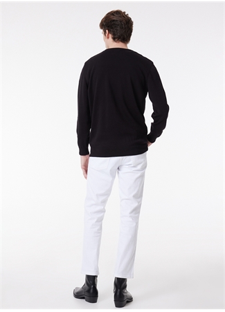 Wrangler W8A02P100 Knitwear Crew Neck Bisiklet Yaka Regular Fit Düz Siyah Erkek Kazak_5