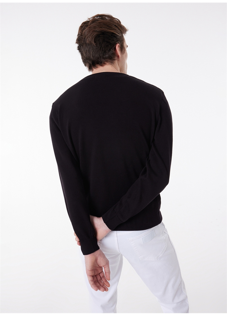 Wrangler W8A02P100 Knitwear Crew Neck Bisiklet Yaka Regular Fit Düz Siyah Erkek Kazak_6