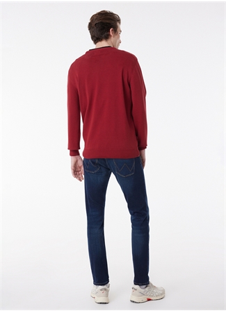 Wrangler W8A02PX2G Knitwear Crew Neck Bisiklet Yaka Regular Fit Düz Kırmızı Erkek Kazak_6