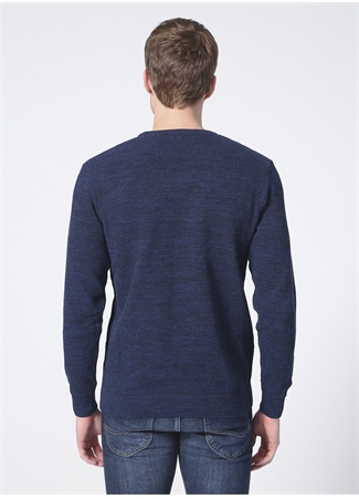 Lee L212149400 Knitwear Crew Neck Bisiklet Yaka Regular Fit Düz Mavi Erkek Kazak_3