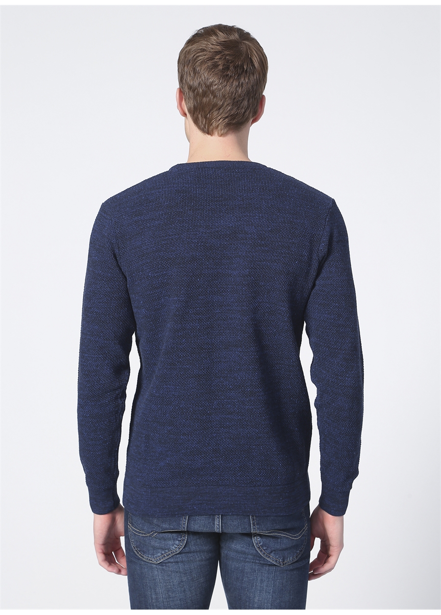 Lee L212149400 Knitwear Crew Neck Bisiklet Yaka Regular Fit Düz Mavi Erkek Kazak_3