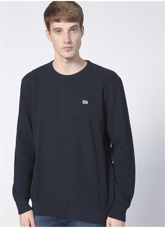 Lee L212149410 Knitwear Crew Neck Bisiklet Yaka Regular Fit Düz Lacivert Erkek Kazak_2