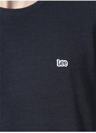 Lee L212149410 Knitwear Crew Neck Bisiklet Yaka Regular Fit Düz Lacivert Erkek Kazak_4